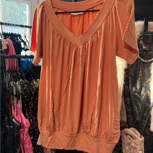 Zenana Outfitters Terracotta V-Neck Short Sleeve Top